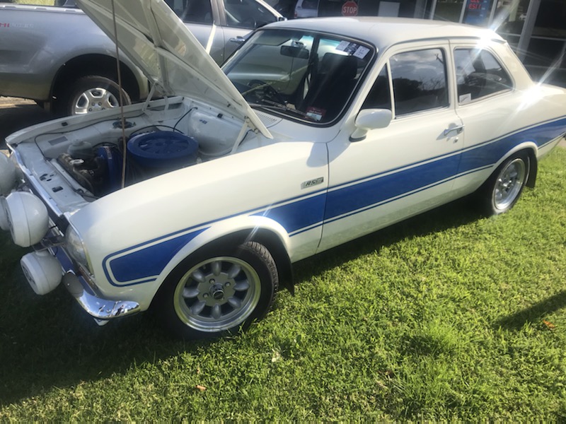 Finished Ford Escort outside the workshop